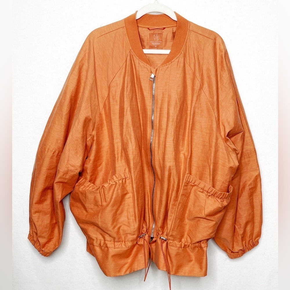 Athleta X Alicia Keys Enlighten Up Linen-Blend Bomber Jacket 2X - Picture 4 of 11